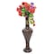 Uniquewise Antique Decorative Brown Hand Curved Mango Wood Floor Flower Vase with Unique Textured Pattern, 30" QI004011 - alternate 1